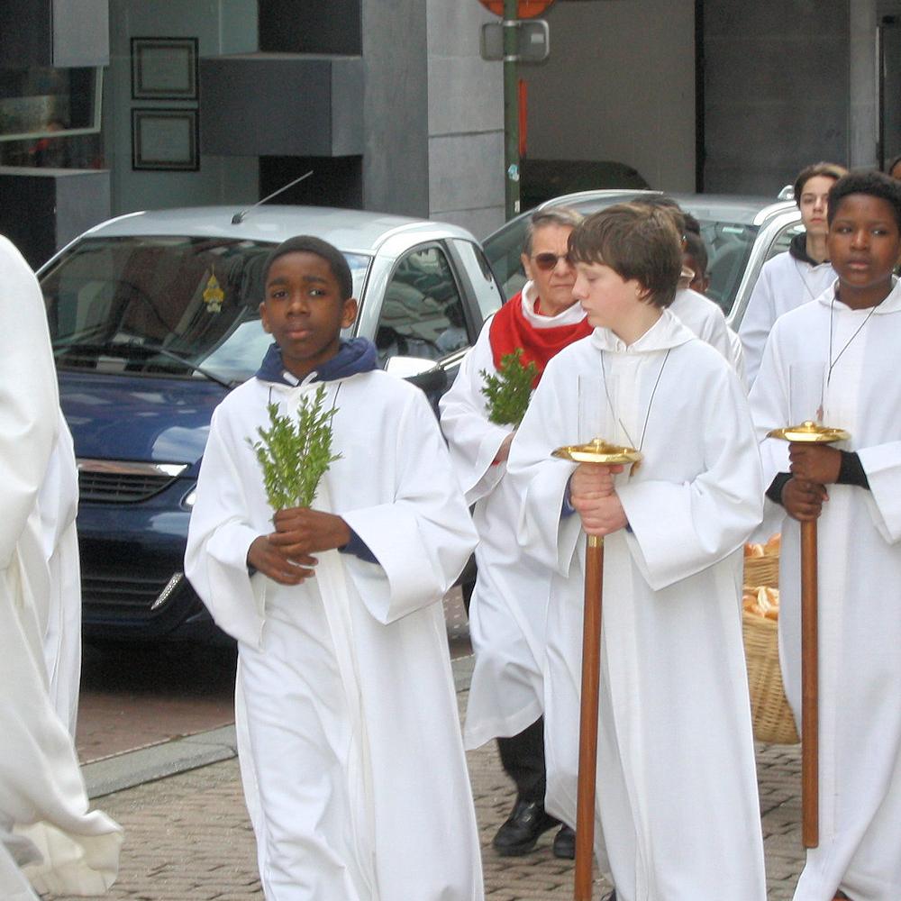 PALMPROCESSIE IN ONZE SINT-GERMANUS-PAROCHIE.